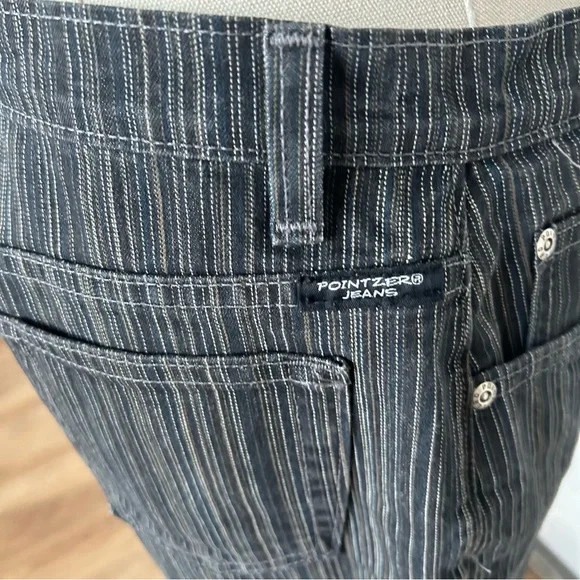 High Waisted Pin Stripe Flare Jeans - Picture 7 of 7